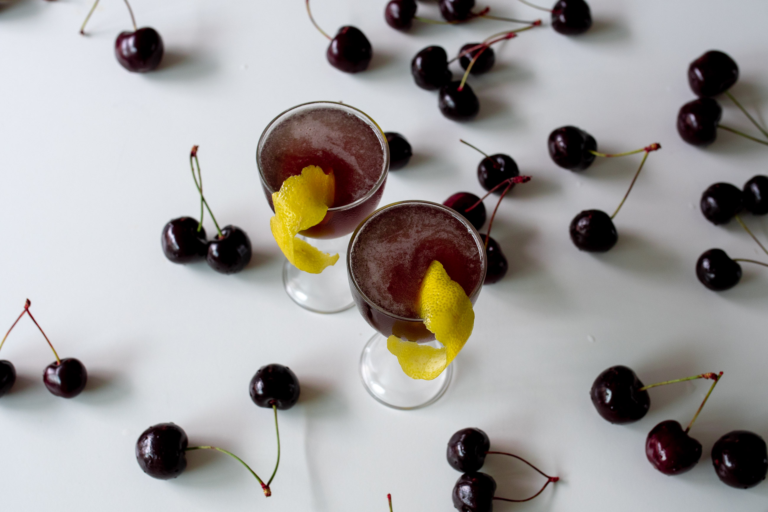 cherry heering, gin, scotch, violet liqueur